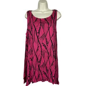 Cherie Bliss Tank Dress Sleeveless Casual Pink Black - M